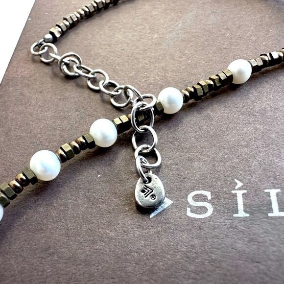 Silpada RETIRED N1894 Go Coastal Necklace with Pearl, Brass, Sterling Silver. - Picture 5 of 7